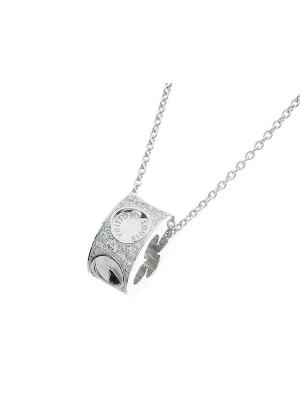 Louis Vuitton Pendentif Empreinte Pendant Diamond Monogram Flower GM Necklace